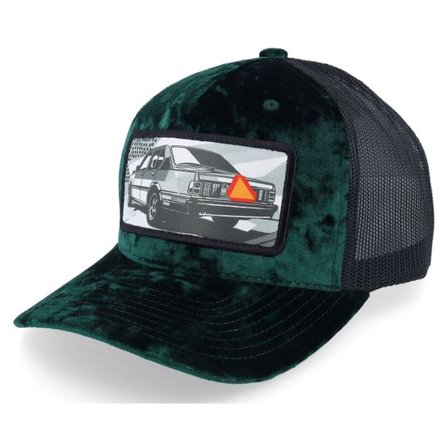 Calza Pennello - Grön trucker Keps - Epa Car Pop Art Velvet Green/Black A-Frame Trucker @ Hatstore