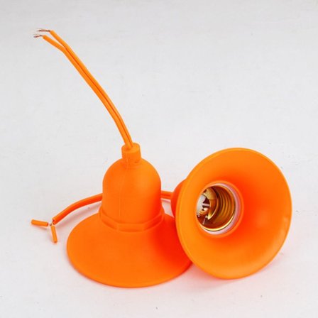 E27 Lampeholder LED Pære Sokkel ORANGE