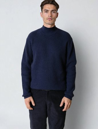 Clean Cut Copenhagen Pepe Turtleneck Knit - Navy - XXL