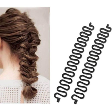 Sæt med 2 hår fletning værktøjer Fashion fransk hårklemme Twist fletning hår fletning værktøjer til piger og kvinder Sticky Fishbone DIY hår tilbehør 