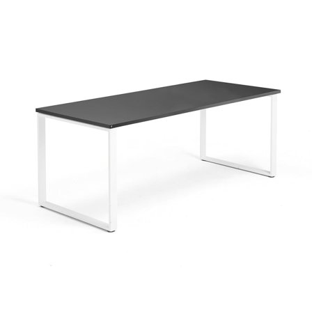 Desk QBUS, 1800x800 mm, O-frame, white frame, black