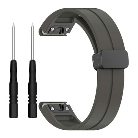 Svart spänne 22mm silikonklockarmband för Garmin Fenix 7/forerunner 965/955/945/935