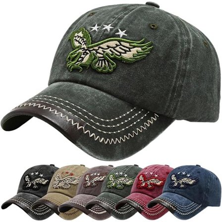 Herre slidt baseball cap, unisex casual bomuld broderi ørn vintage trucker hat, streetwear snapback udendørs sports cap