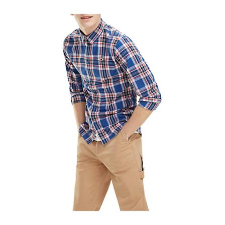 Tommy Jeans Essential Multi Check Shirt Blå, Herre