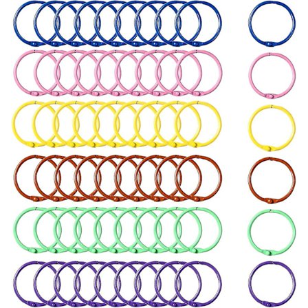 60 stykker metallpermring farge nøkkelring perm ringbok ring nøkkelring (d-583-a)
