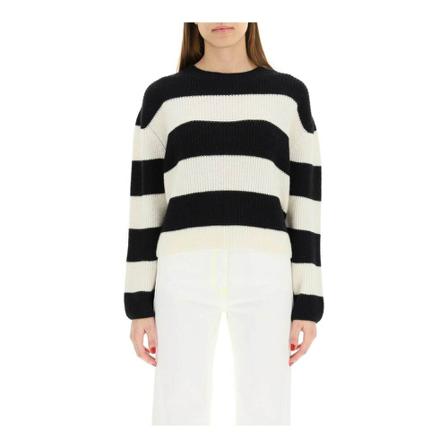Msgm, sweater Zwart, Dames, Maat:S,wol,gestreept
