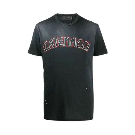 Dsquared2 T - shirt caten , Grijs , Heren , Maat: M
