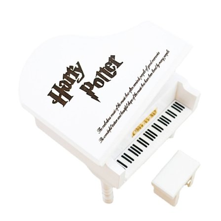 01 Musik "Harry Potter" White Piano Trämusikdosa