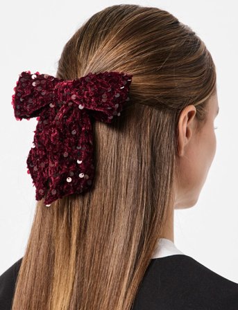 Pieces Pckam Bow Hairclip - Burgundy - ONE SIZE