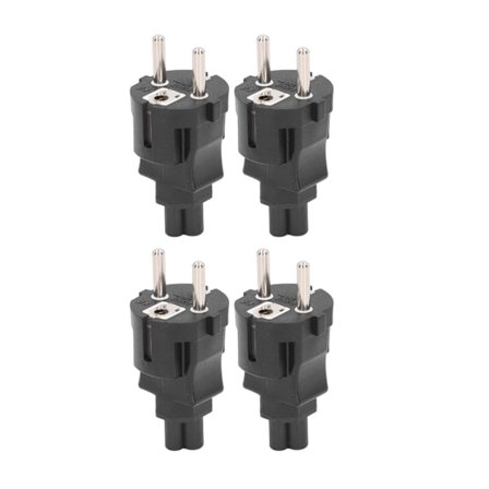 4 STK EU 2 sporplugg til IEC320 C5 strømadapter Profesjonell EU 2 sporplugg 4,8 mm til C5 strømpluggadapter for bærbar PC EU plugg 100‐250V