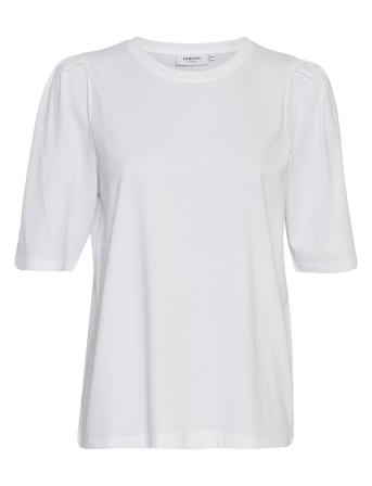 Mschbegitta Organic Puff Tee Tops T-shirts & Tops Short-sleeved White MSCH Copenhagen