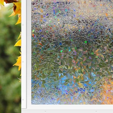 Film för fönster Anti-UV 3D Regnbåge Effekt för fönster Film Fönster Fönster Icke-klistermärke Film Självhäftande Fönster Dekorativ för hem Kontor 