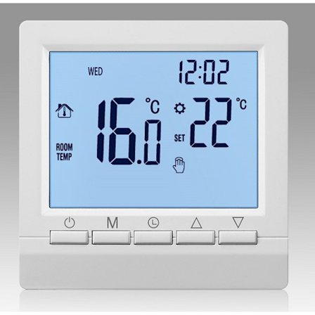 Smart veggtermostat med LCD-skjerm for gulvvarme-Blu