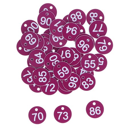 50 kpl Pyöreitä numeroituja mehiläispesän merkkejä Kauniita jalostustarvikkeita mehiläishoidolle Eläintenhoito Numerot 51–100 Violetti