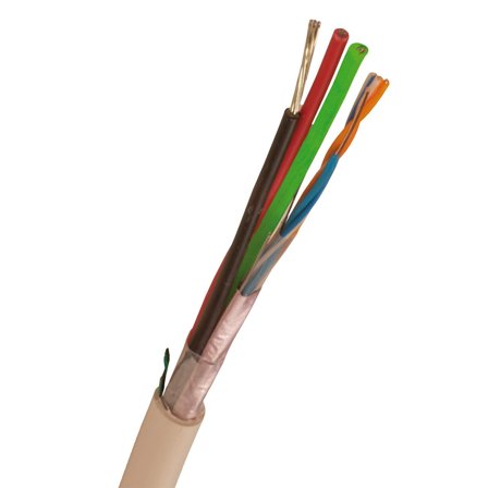 Nexans FLAQQBR Larmkabel 8.5 mm ytterdiameter, vit 1 m, kapad, Anslutningsdon & kablar