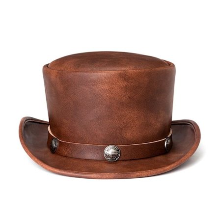 Steampunk høj hat, tryllekunstner høj hat, bowlerhat, kunstlæder høflighed