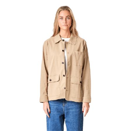 TeeShoppen Twill Shacket Blusar Dam Beige S