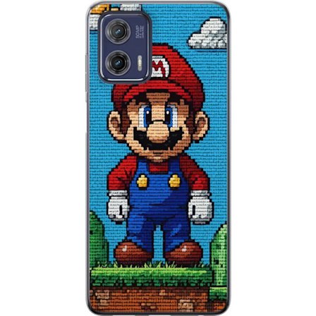Kompatibelt Mobilskal till Motorola Motorola Moto G73 Super Mario affisch Nintendo retro spelkaraktär 8bit pixelkonst klassiskt spel hjälte mural de