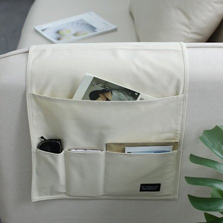 Beige Soffa Armstödsorganisatör, Multifunktionell Vikbar Tote Bag