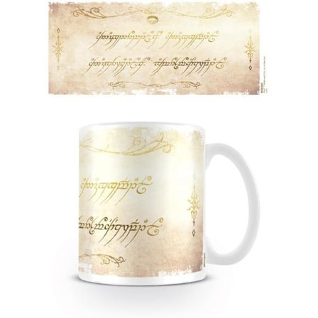 The Lord Of The Rings Ring Inscription Mug En Storlek Vit/Kräm