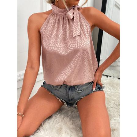 Sexig Off Shoulder Halter Snörning Chiffong Damblusar Elegant S