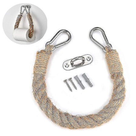 WC-paperin ja käsipyyhkeen pidike, vintage-koriste, teollinen köysi