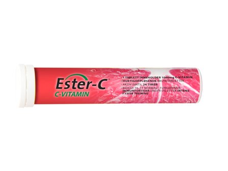 Ester-C C-vitamin 1000 mg, Appelsinsmak, 20 brusetabletter