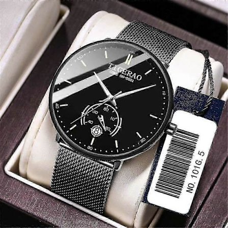 Vanntett Herreklokke Rustfritt Stål Kvarts Ultratynn Klassisk Business Armbåndsur