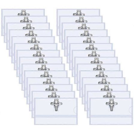 Pakke med 100 navneskilt 90 x 56 mm Klart navneskilt for