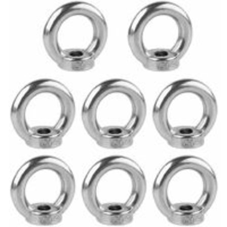 M8 Silmukka Mutterit, 8 kpl 304 Ruostumaton Teräs Rengas Mutteri, Silmukka Mutteri Keinu Koukulle, Nostovarusteet