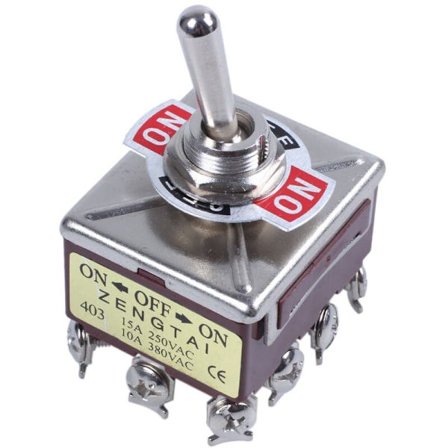 AC 380V 10A TIL/FRA/TIL 3-positions 4-bens vippeafbryder 4PDT