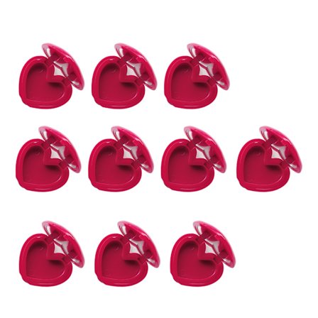 10 kappaleen peilillä varustettuja sydämenmuotoisia kosmetiikkakoteloita, minikokoisia matkahuulipunapidikkeita