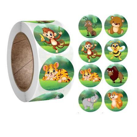 500st Stickers Klistermärken - Djur Motiv - Cartoon Multifärg