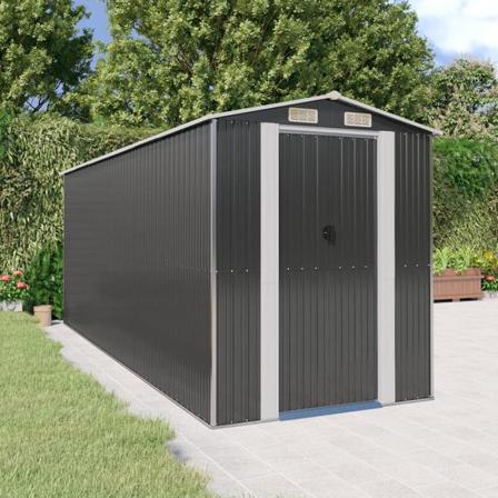 Vidaxl Trädgårdsskjul Antracit 192x523x223 Cm Galvaniserat Stål Antracit