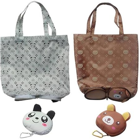 Par Sammenleggbare Handleposer, Miljøvennlige Gjenbrukbare Dagligvareposer Vaskbare Daglig Shopping Reiseoppbevaring