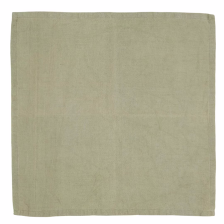 Ib Laursen Stoffserviett Støvgrønn lin-bomull 40x40