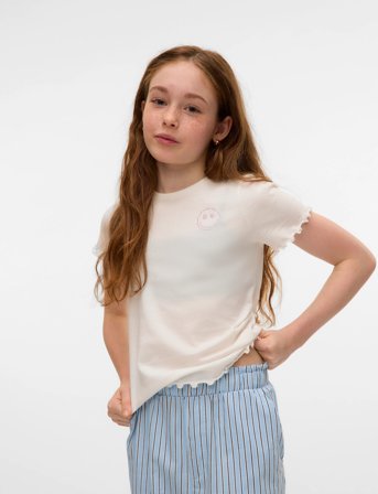Vero Moda Girl Vmlilo Ss Top Box Jrs Girl - White - 146/152