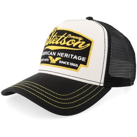 Stetson - Vit trucker Keps - American Heritage White/Black Trucker @ Hatstore