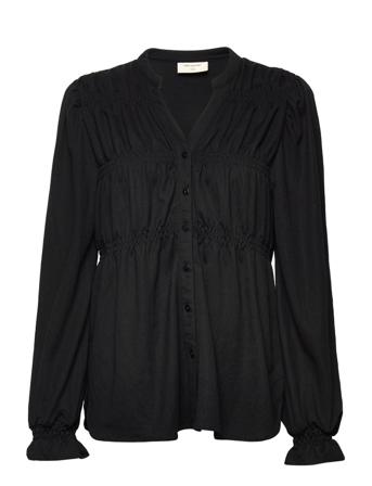Fqfilan-Blouse Bluse Langærmet Sort FREE/QUENT