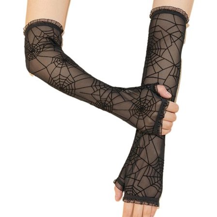 Hule Håndklær for Kvinner Bryllup Fest Brud Mittens Gjennomsiktig Mesh Halvfinger Håndklær