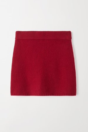 Soft Goat - Mini Skirt - L - Lipstick Red