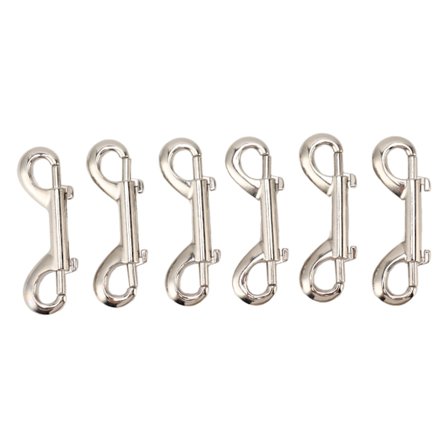 6 stk dobbelthengt krok Heavy Duty sinklegering Trigger Metallklemmer for hundsele Nøkkelring Hest Stall Bruk