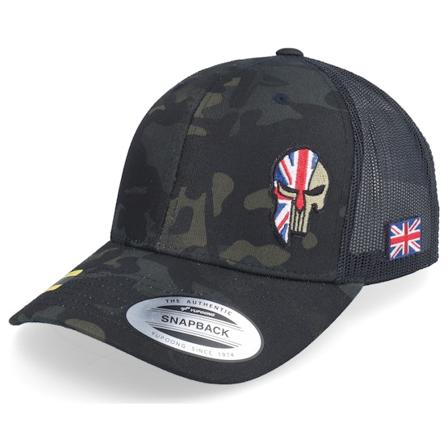 Army Head - Camo trucker Cap - Uk Army Skull Multicam Black Trucker @ Hatstore