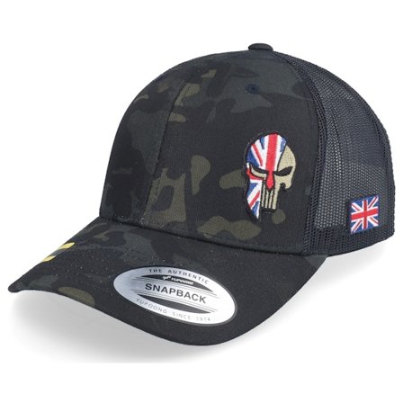 Army Head - Camo trucker Kasket - Uk Army Skull Multicam Black Trucker @ Hatstore
