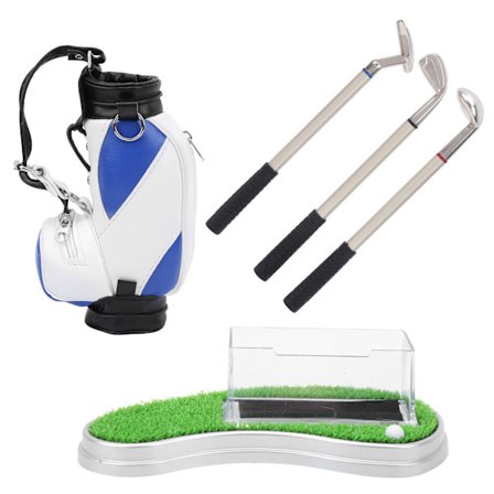Mini Desktop Golf Bag Pennhållare med Golf Pennor Visitkort Box Base Souvenir Set Present