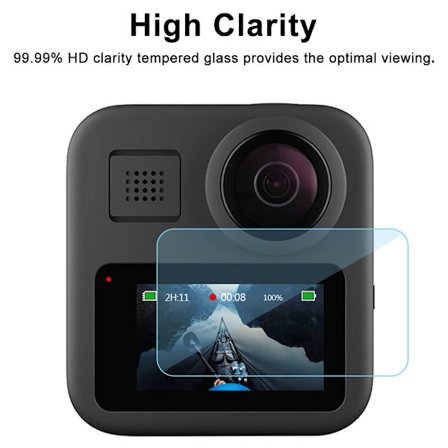 Härdat Glasskärmskydd Film, Anti-Splitter och Båge För Gopro Max 2 360 5st