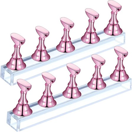 2 Set Akryl Nagelvisningsställ Nagelspetsövningshållare Magnet
