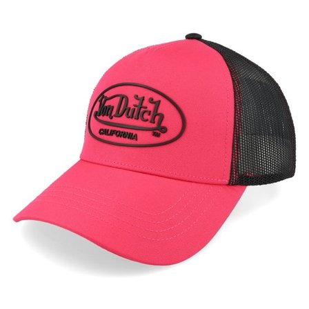 Von Dutch - Rosa trucker Keps - Oval Patch Black/Pink Trucker @ Hatstore