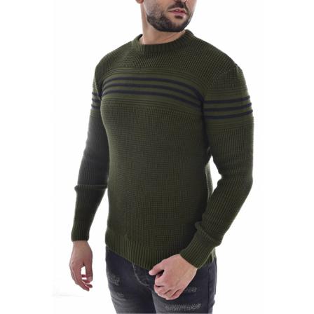 Goldenim paris Fine sweater two -tone mesh 2530 Grøn, Herre