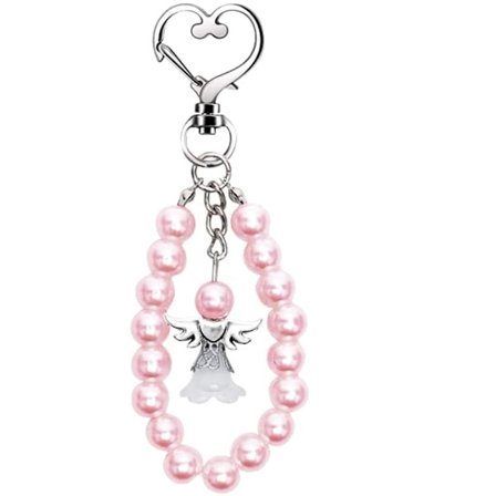 Skyddsängel nyckelring med imitation pärlor Nyckelring Party Gunst för dop - high quality